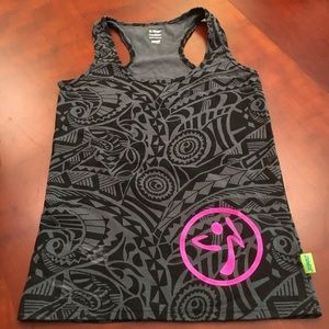Zumba fitness racer back tank top